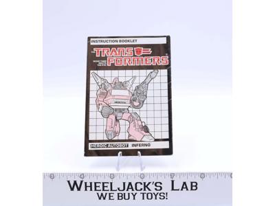 Inferno Action Figure Vintage Instruction Manual 1985 Hasbro G1 Transformers