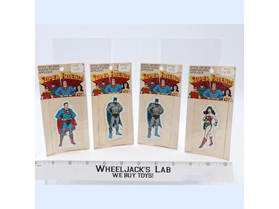 Lot Super Friends Applique & Dimensional Stickers x4 DC Comics NEW