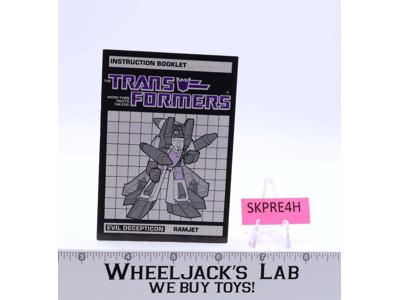 Ramjet Action Figure Robot Instruction Manual 1985 Hasbro G1 Transformers