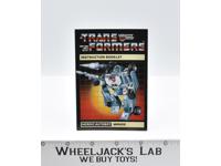 Mirage Instruction Manual Booklet 1984 Hasbro G1 Transformers Vintage