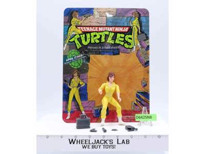 April O'Neil Blue Stripe 100% Complete W/Card TMNT 1988 Playmates Action Figure