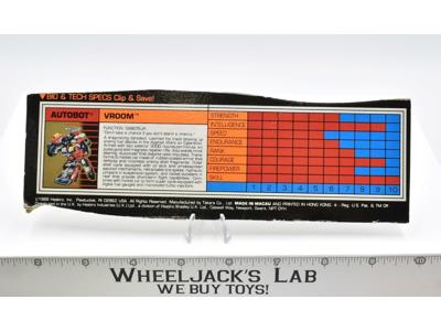 Vroom Pretender Action Figure Tech Spec 1989 Vintage Hasbro G1 Transformers