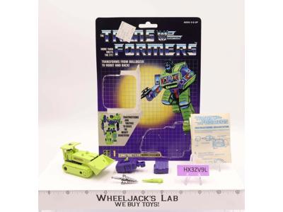 Bonecrusher 100% Complete W/CARDBACK 1985 Vintage G1 Transformers Action Figure