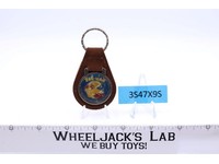 Pac Man Brown Suede Leather And Metal Keychain TM MM NOS
