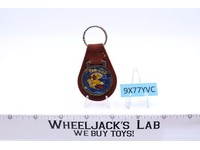 Pac Man Brown Suede Leather And Metal Keychain TM MM NOS