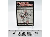 Slag Figure Instruction Manual Booklet 1985 G1 Transformers