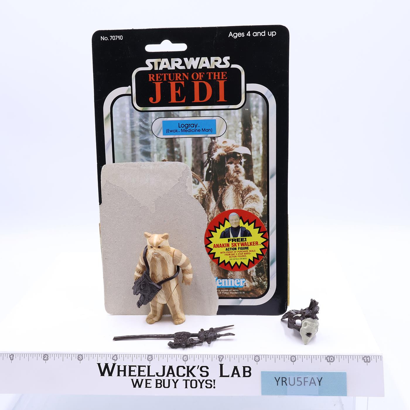 Logray 100% Complete 79 Back Star Wars ROTJ 1983 Kenner Action Figure NO REPRO