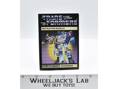 Soundwave Action Figure Instruction Manual Booklet 1985 Hasbro G1 Transformers
