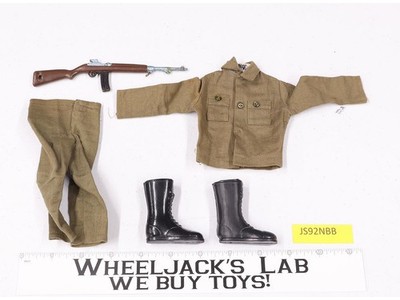 GI Joe Army Fatigue Shirt Pants Boots Rifle 1964 Vintage Hasbro 12" Accessory