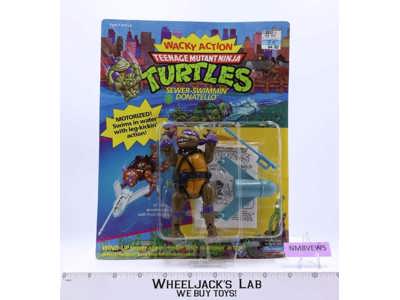 Sewer-Swimmin' Donatello Wacky Action TMNT 1990 Playmates NEW MOSC SEALED