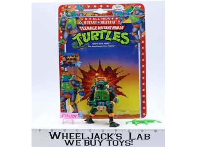 Navy Seal Mike 100% Complete W/Card TMNT 1992 Playmates Action Figure