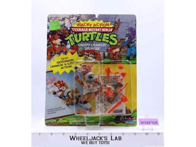 Creepy Crawlin' Splinter Wacky Action TMNT 1990 Playmates Figure NEW MOSC SEALED