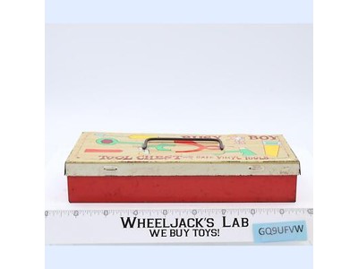 Busy Boy Tool Chest Metal Toolbox W/4 Vinyl Tools Ohio Art Vintage