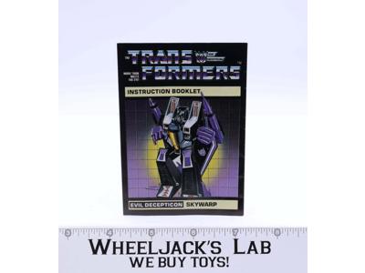 Skywarp Action Figure Instruction Manual Booklet 1984 G1 Transformers